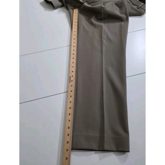 Marks Spencer Pants Mens 38 x 31 Beige Zip Wool Blend Pockets Classic Trousers - Picture 8 of 16